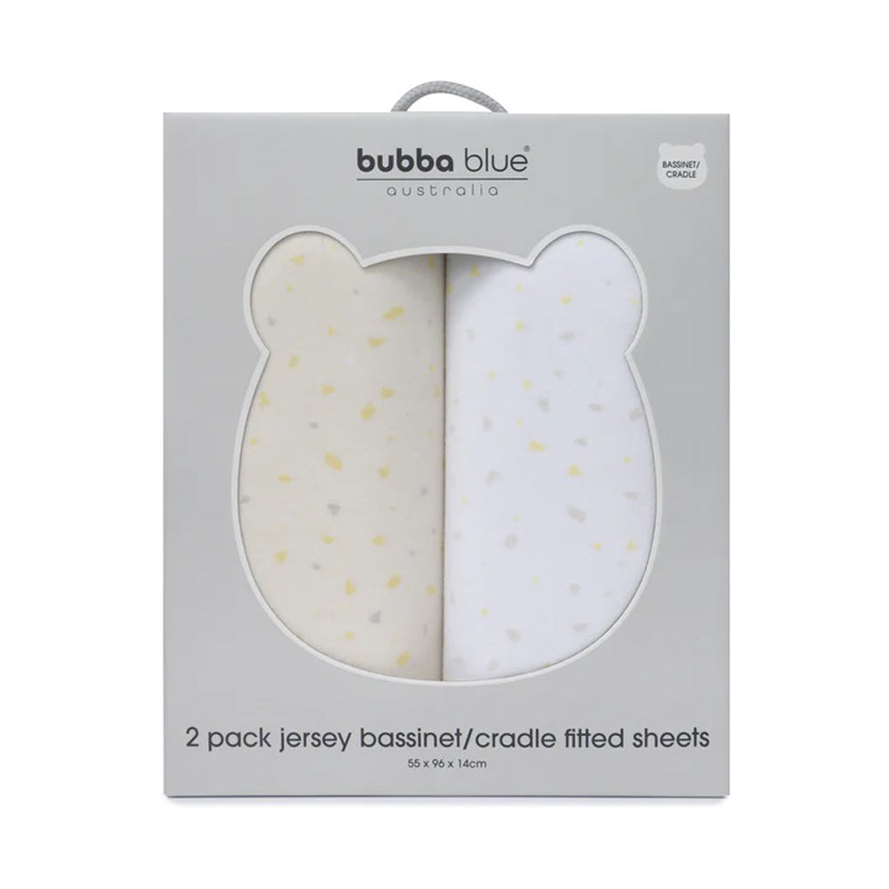 Bubba Blue Bassinet / Cradle Fitted Sheet Terrazzo 2 Pack