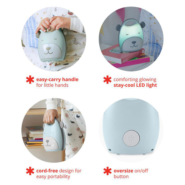 Skip Hop Beary Cute Take-Along Nightlight Nursery Bed Time Grey & White main image 0