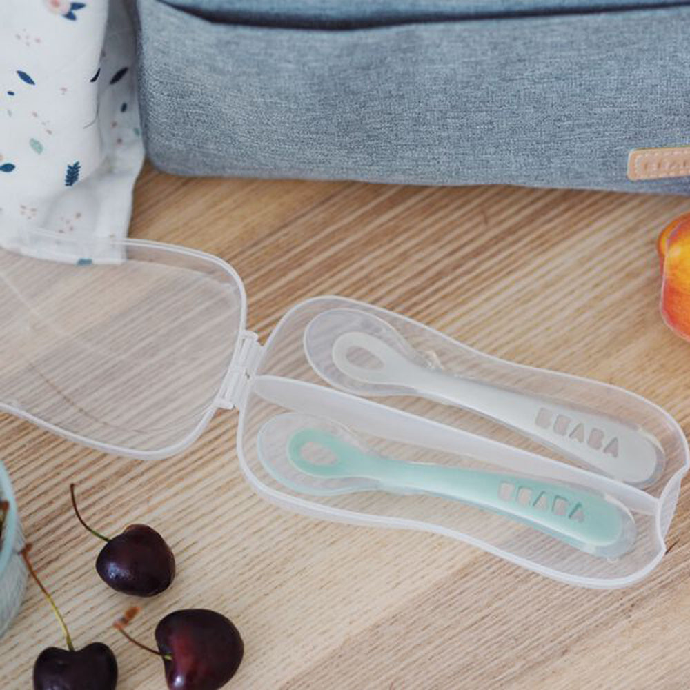 Beaba 2nd Stage Soft Silicone Spoon With Case
