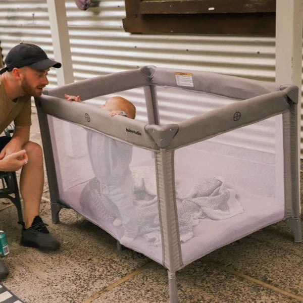 Baby Studio Standard Portacot Grey Baby Village