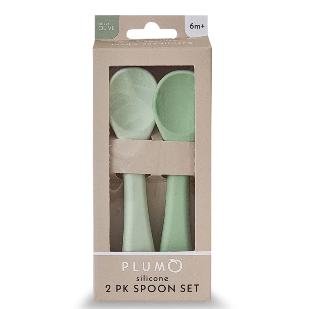 Plum Silicone 2pk Spoon Set Olive