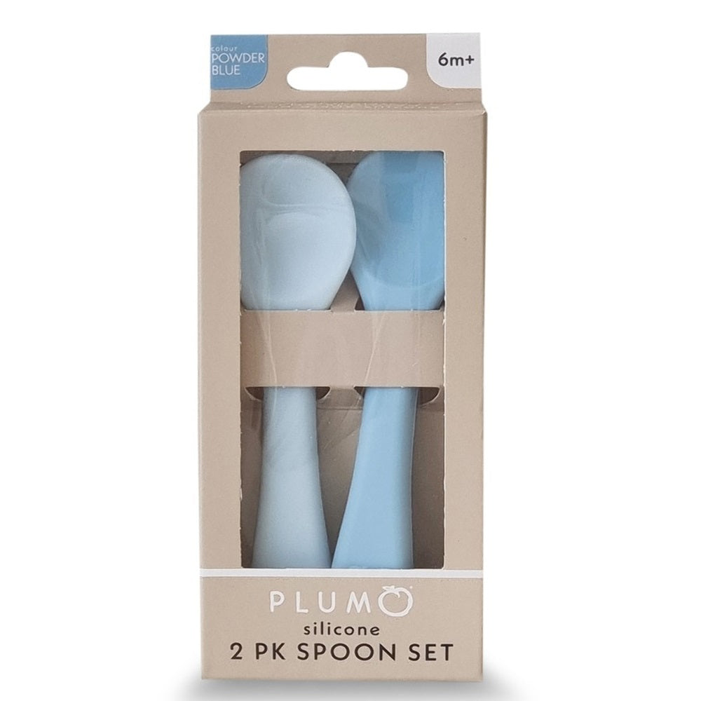Plum Silicone 2pk Spoon Set Powder Blue