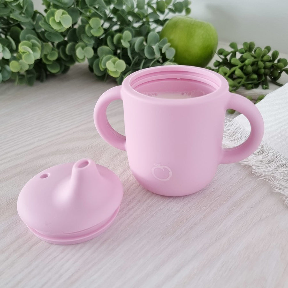 Plum Silicone Sippy Cup Powder Pink