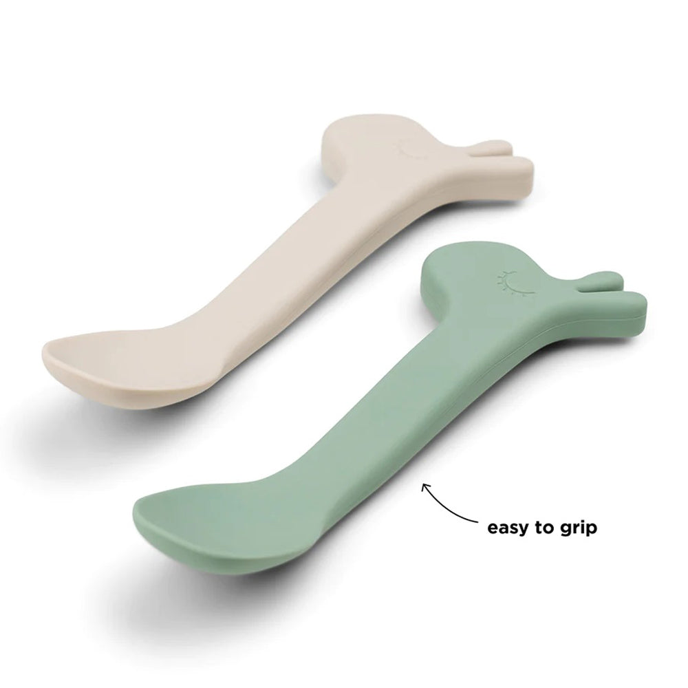 Done By Deer Silicone Spoon 2-Pack Lalee Green