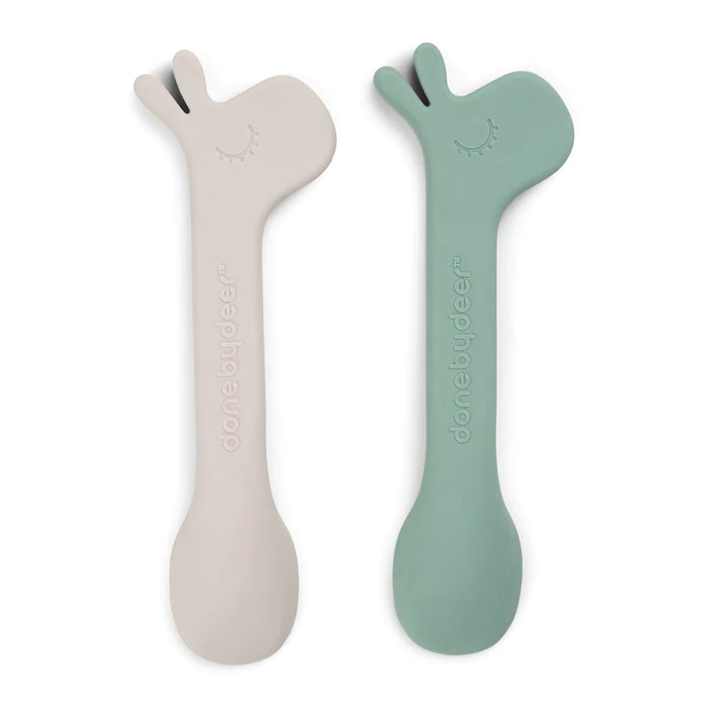 Done By Deer Silicone Spoon 2-Pack Lalee Green