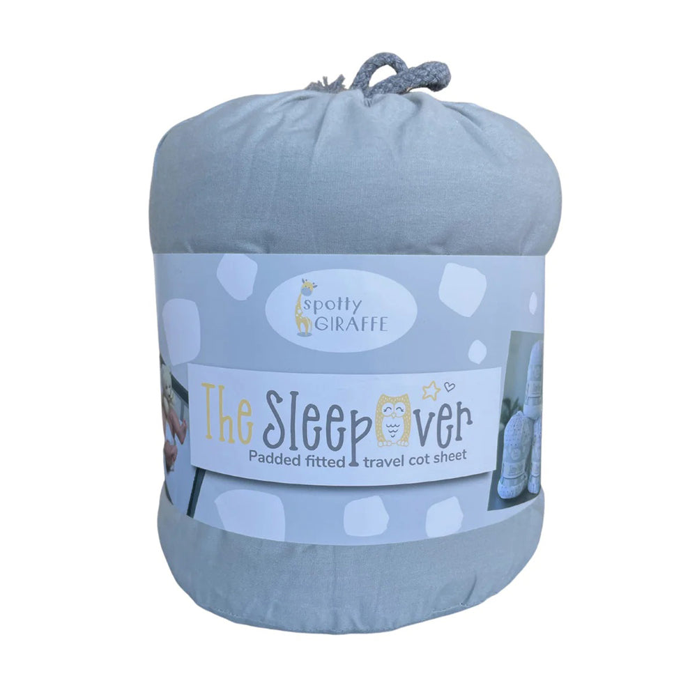 Spotty Giraffe The Sleepover Portacot Fitted Sheet Cool Grey
