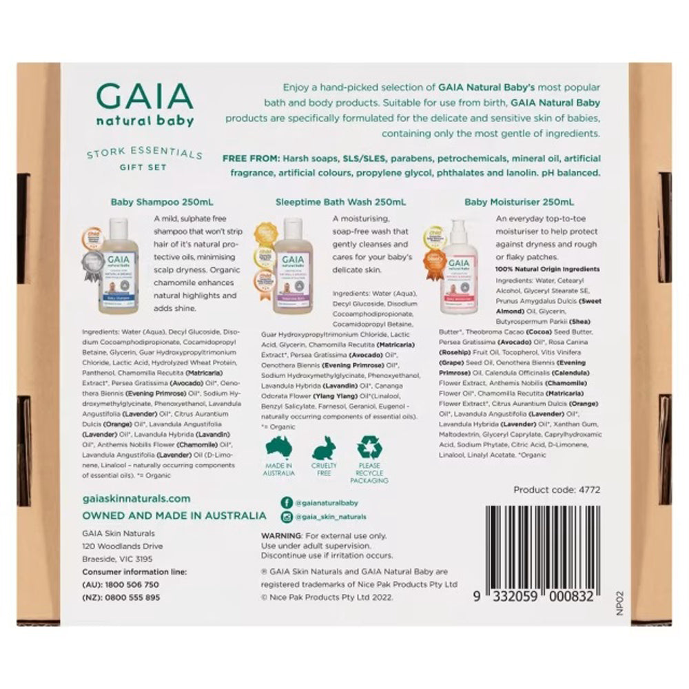 Gaia Natural Baby Stork Essentials Set