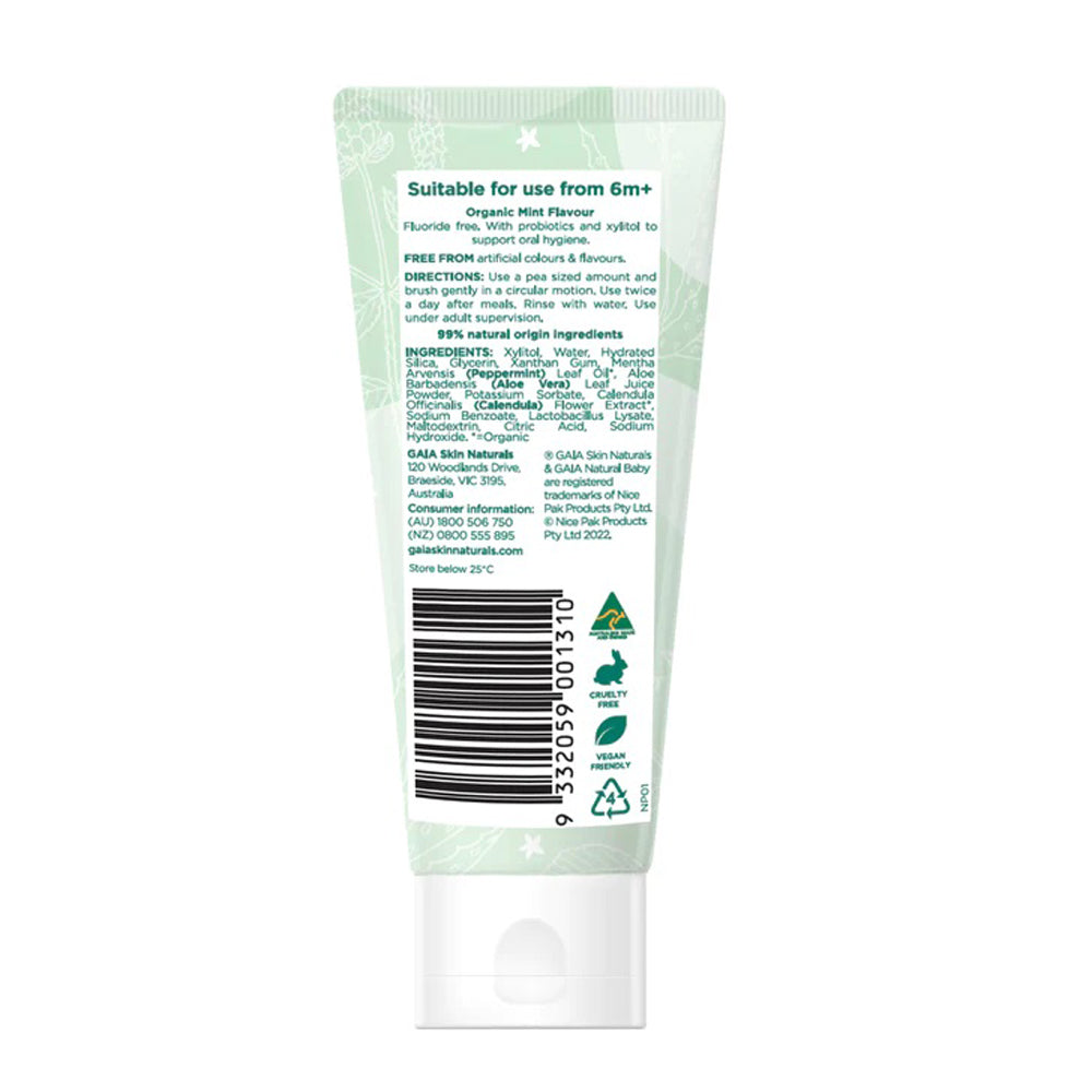 Gaia Natural Baby Probiotic Toothpaste Mild Mint 50g