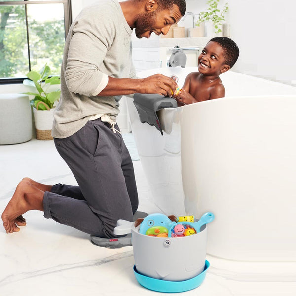 Bath Toys Skip Hop Moby Stowaway Bucket, Grey Baby Bath Spout