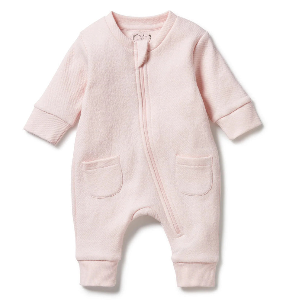 Wilson & Frenchy Pink Organic Quilted Growsuit