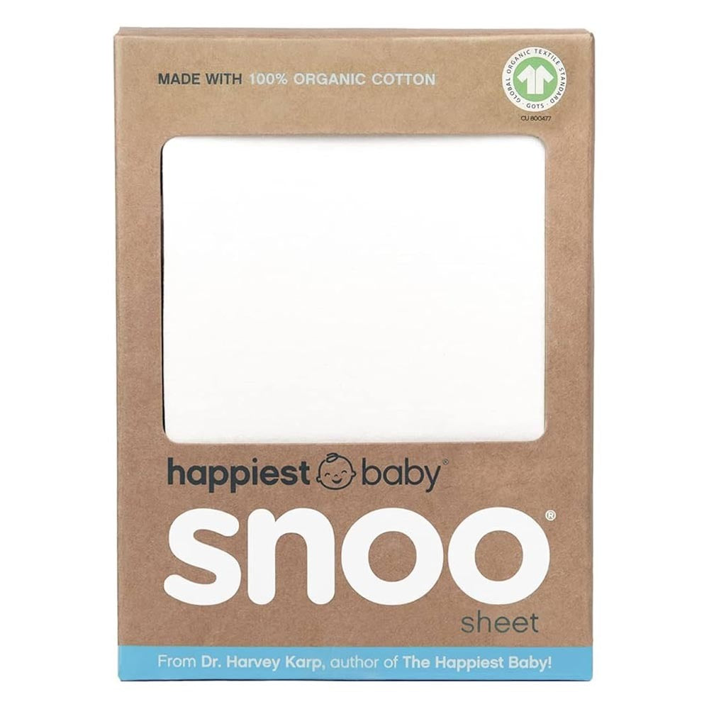 Snoo 100% Organic Cotton Baby Bassinet Fitted Sheet White