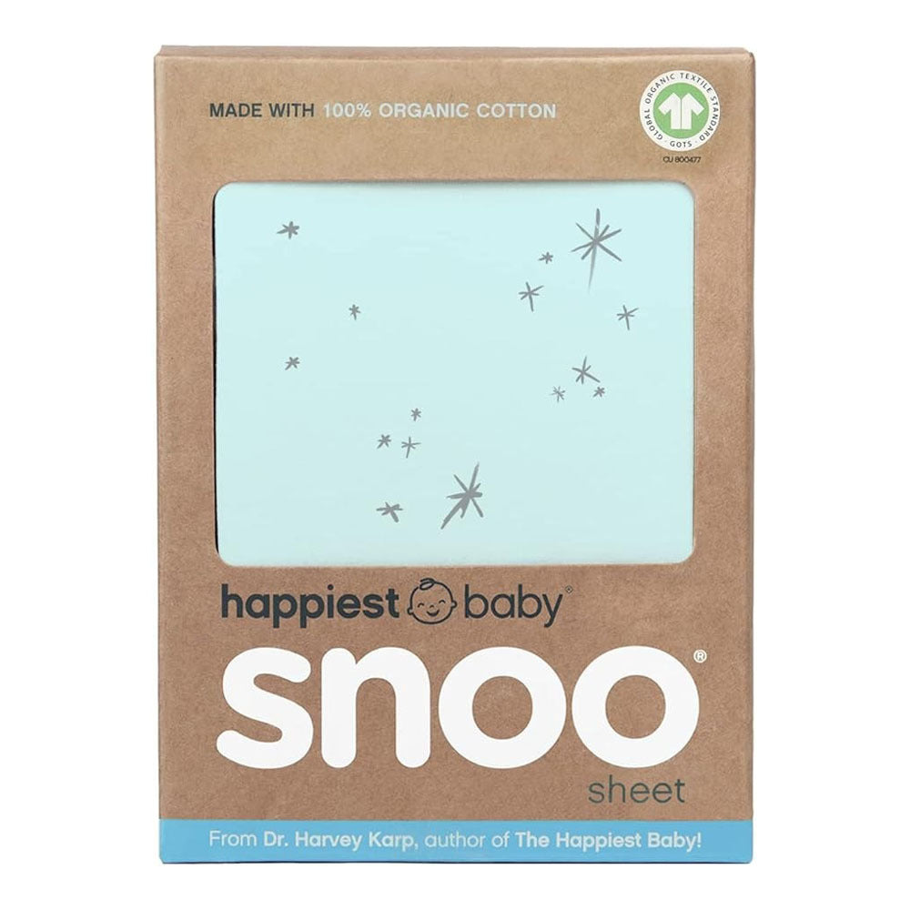 Snoo 100% Organic Cotton Baby Bassinet Fitted Sheet Blue Star