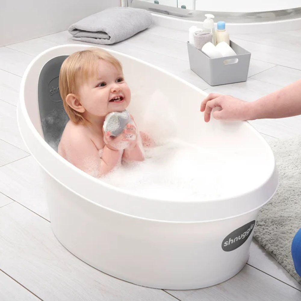 Shnuggle Toddler Bath Tub White/Dark Grey