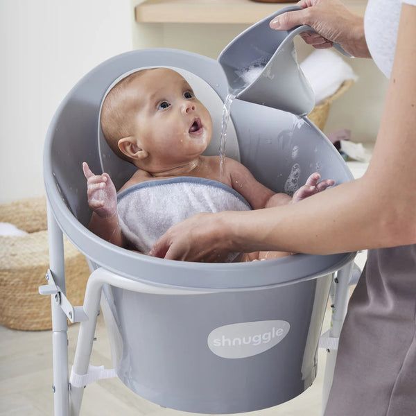 Shnuggle Baby Bath With Plug Pebble Grey Baby Village