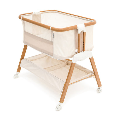 BabyRest Alfie2 Bedside Bassinet Beige Walnut