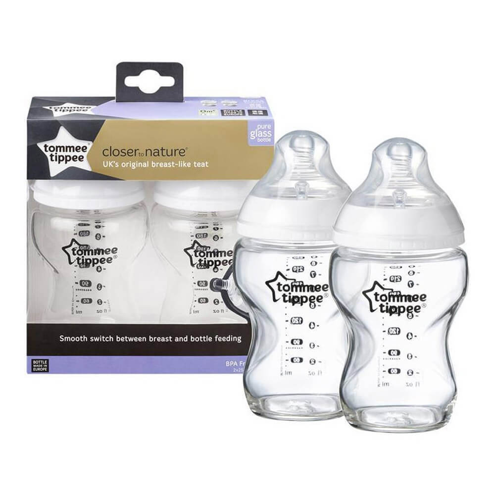 Tommee Tippee Closer To Nature Glass Bottle 2pk