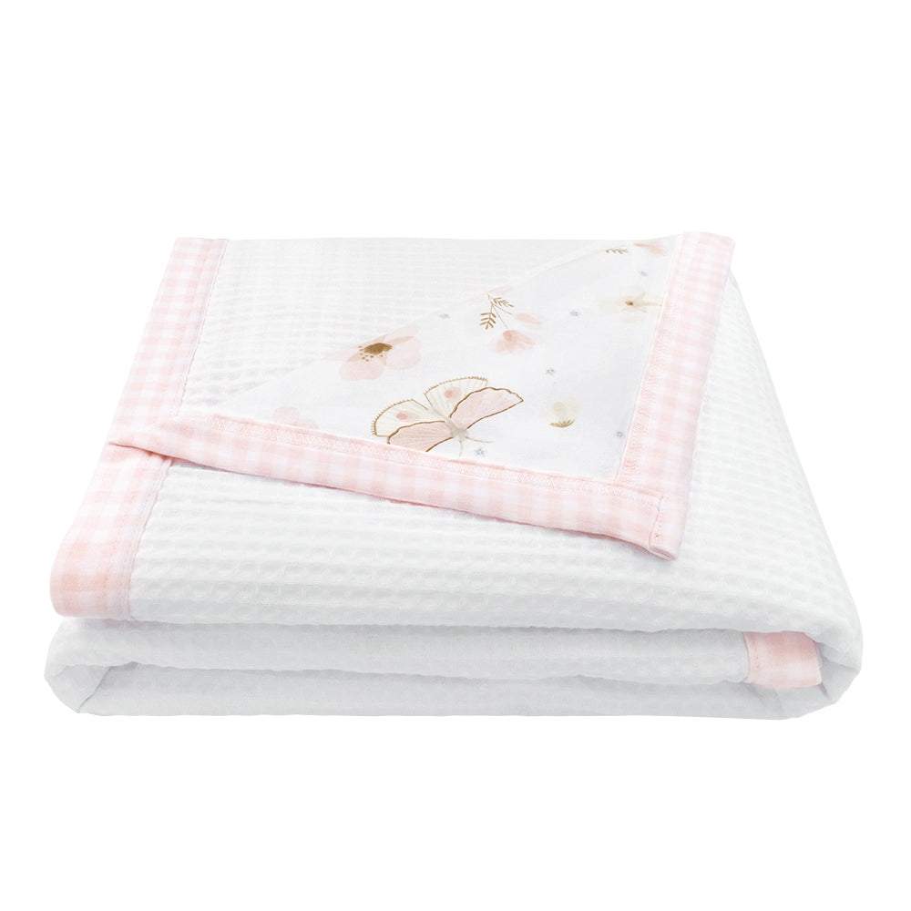 Living Textiles Butterfly Garden Cot Waffle Blanket