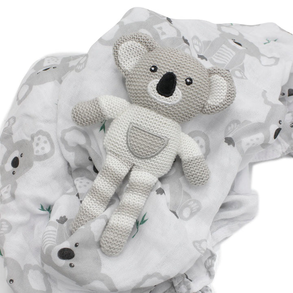 Bubba Blue Koala Rattle & Muslin Wrap Gift Set
