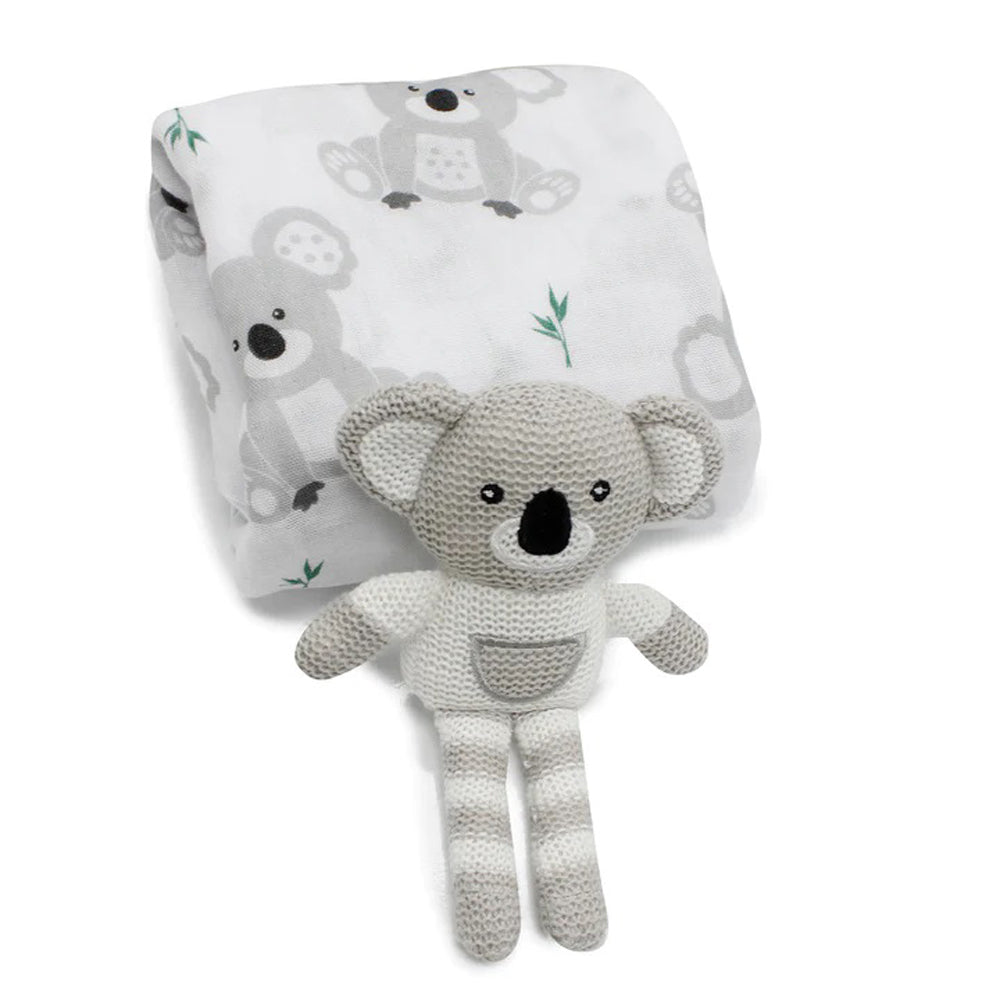 Bubba Blue Koala Rattle & Muslin Wrap Gift Set