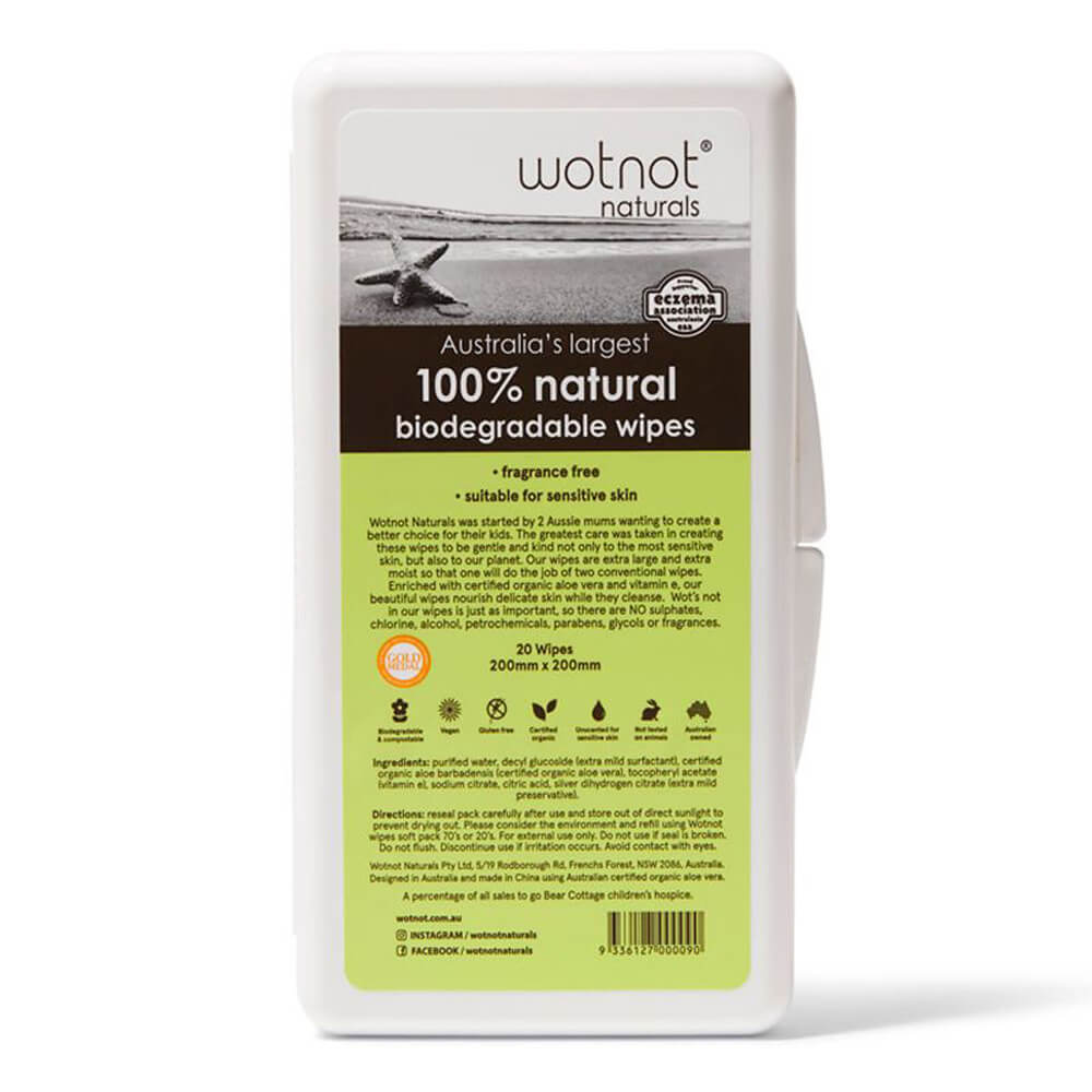 Wotnot Baby Travel Wipes with Hard Case 20pk