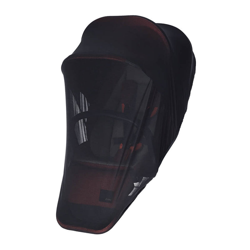 The Cybex Priam Insect Net by Cybex is shown fitted over a baby car seat, offering pram insect protection with mesh material for airflow and visibility. The background is plain white.