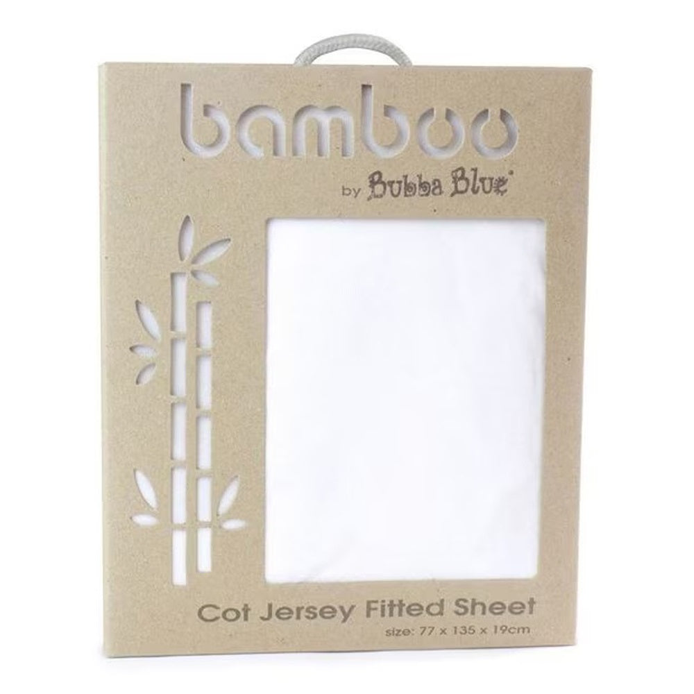 Bubba Blue Bamboo Jersey Cot Fitted Sheet