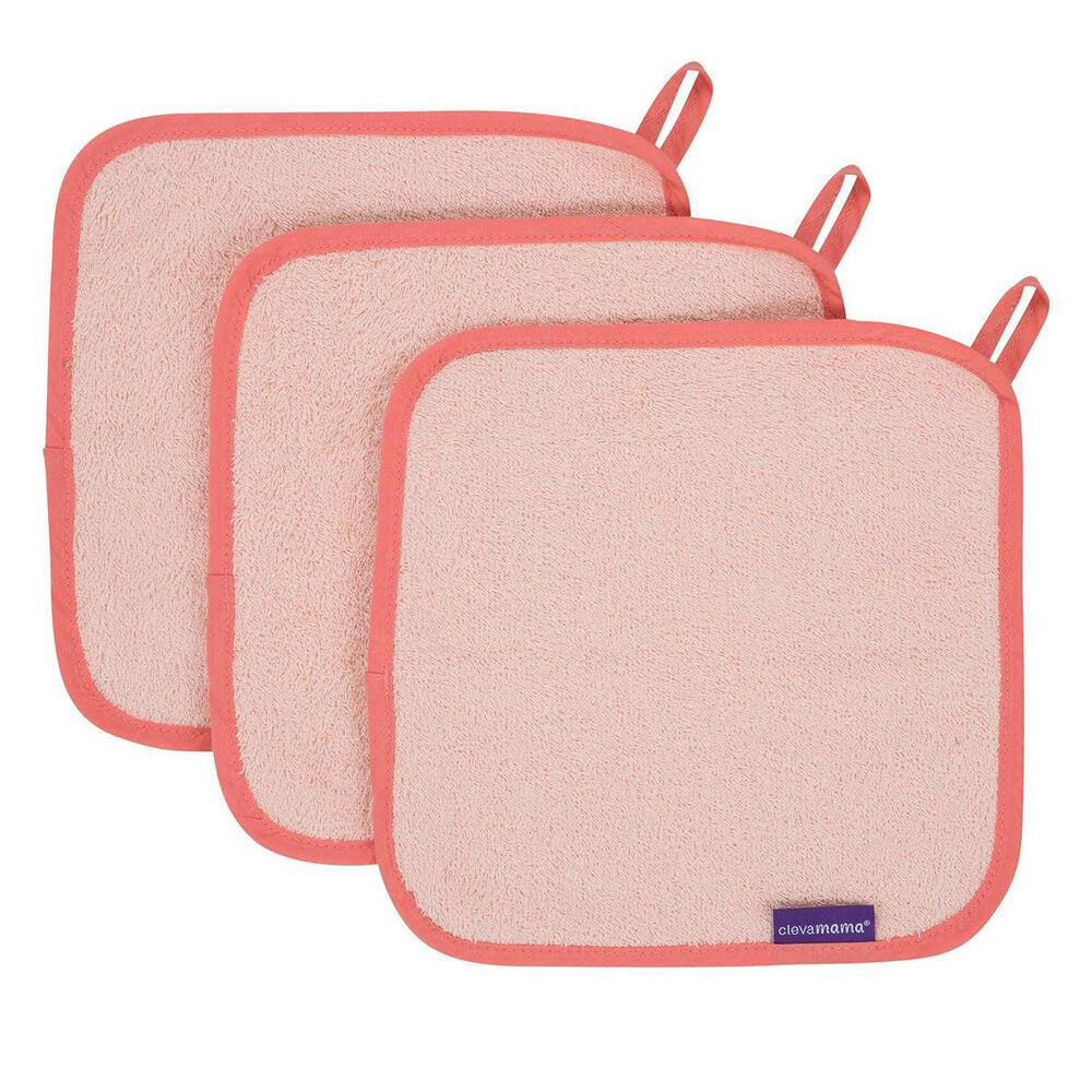 ClevaMama Bamboo Baby Washcloth Set 3 Pack