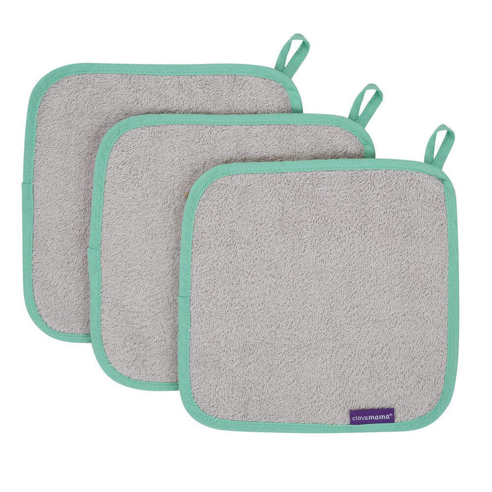 ClevaMama Bamboo Baby Washcloth Set 3 Pack