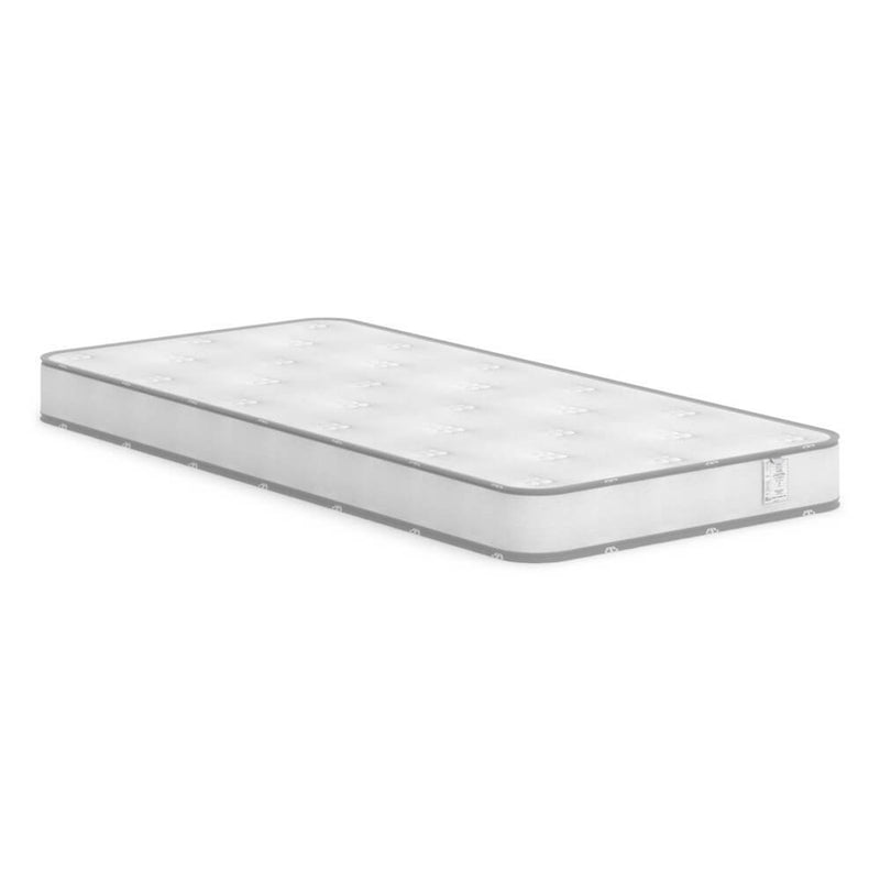 The Boori Pocket Spring Mattress by Boori features a plain, rectangular design with a white quilted top and light gray sides, shown against a white background.