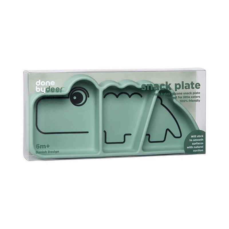 Done By Deer Silicone Stick & Stay Snack Plate Croco