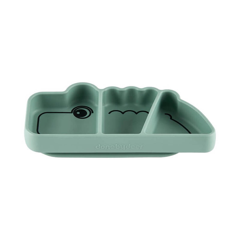 Done By Deer Silicone Stick & Stay Snack Plate Croco