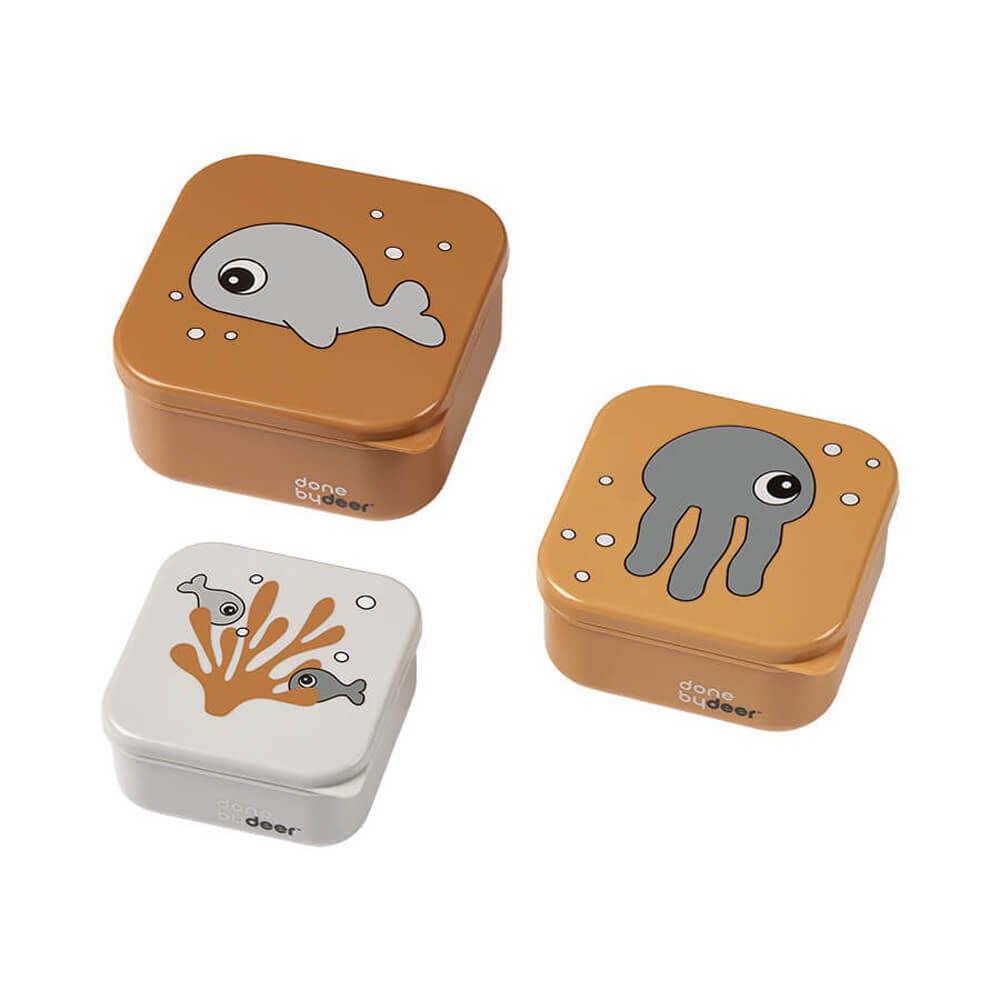 Done By Deer Snack Box Set 3pc Sea Friends