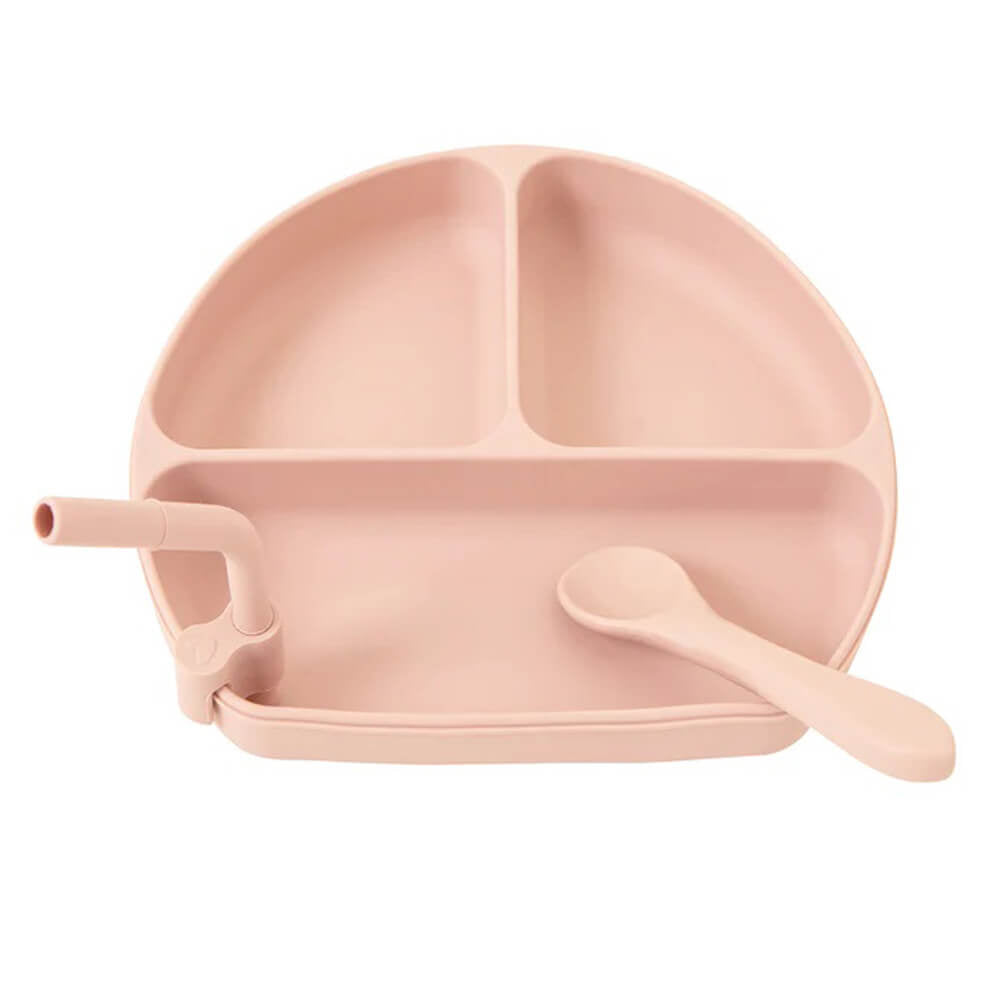 All4Ella Silicone Plate With Straw & Spoon