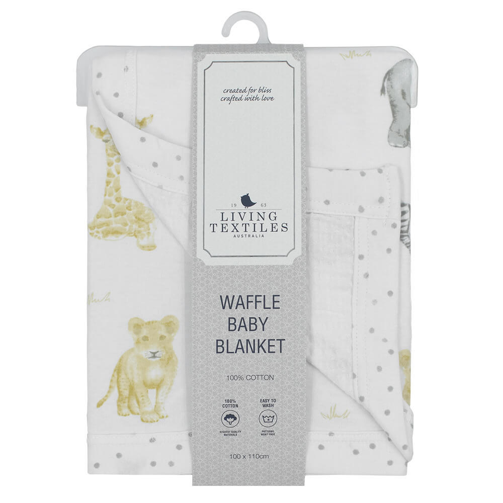 Living Textiles Cot Waffle Blanket Jersey