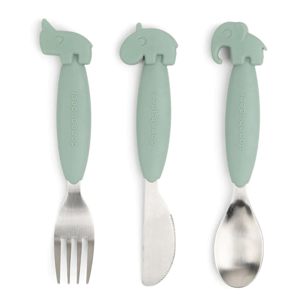 Done By Deer Easy Grip Cutlery Set Deer Friends