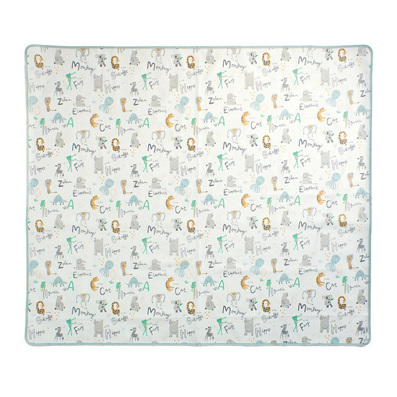 The Mamas & Papas Splash Mat is a square, wipe-clean mat with a white background and colorful animal designs. Ideal as a highchair mat or for playtime, it's perfect for messes and daily adventures.