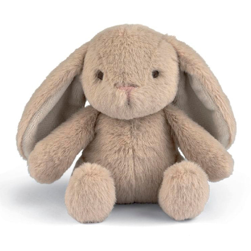 The Mamas & Papas Tan Bunny Beanie Toy features plush light brown fabric, floppy ears, round black eyes, and a small stitched nose—an adorable cuddly companion from Mamas & Papas.