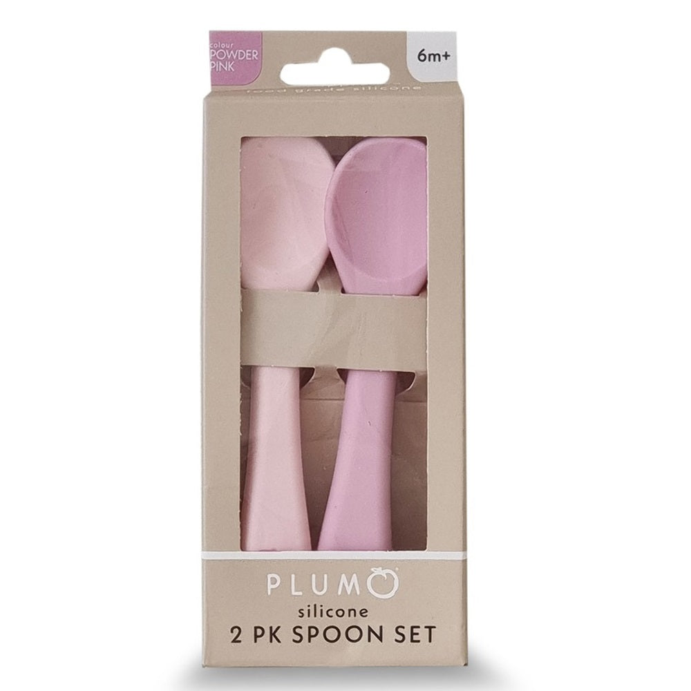 Plum Silicone 2pk Spoon Set Powder Pink