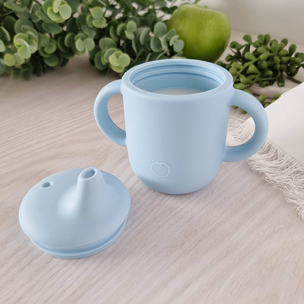 Plum Silicone Sippy Cup Powder Blue