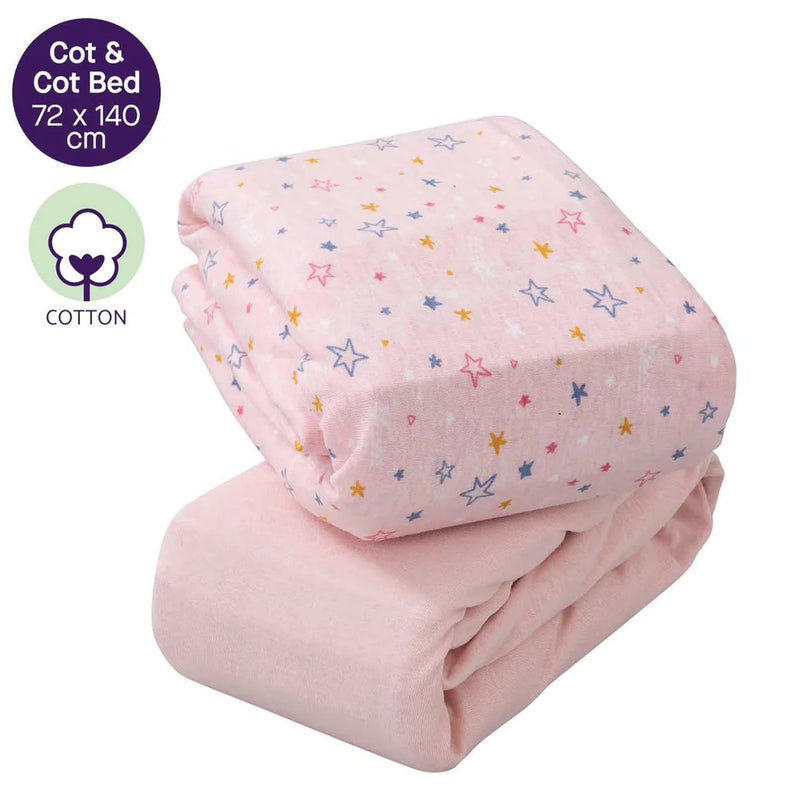 ClevaMama Pink Jersey Cotton Fitted Sheets