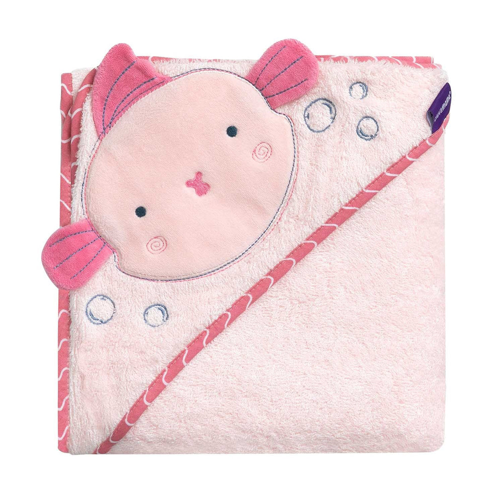 Clevamama Bamboo Apron Baby Bath Towel Pink