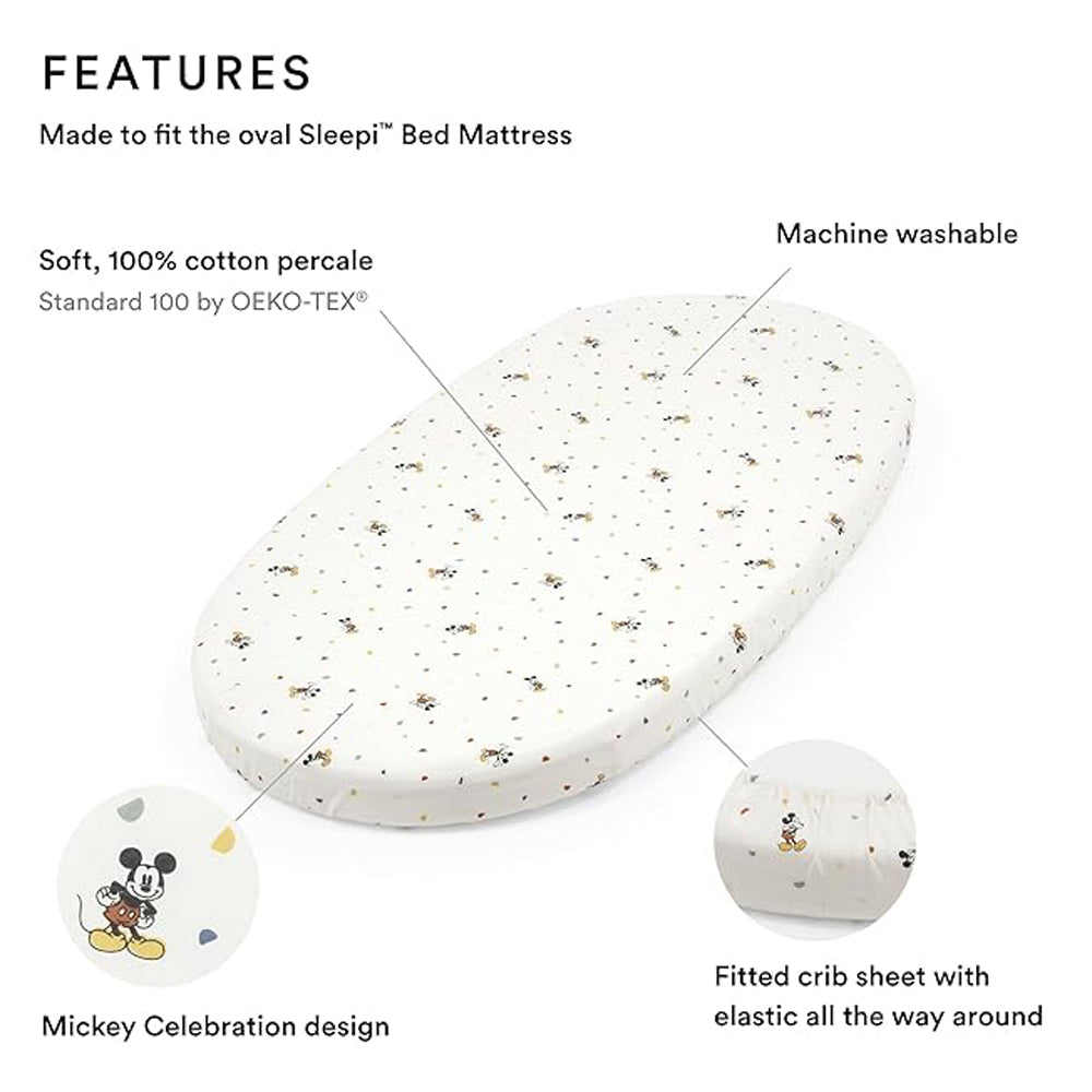Sleepi Bed Fitted Sheet V3 Mickey Celebration