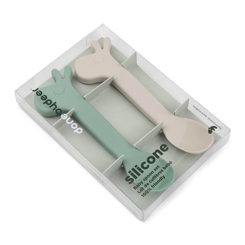 Done By Deer Silicone Spoon 2-Pack Lalee Green