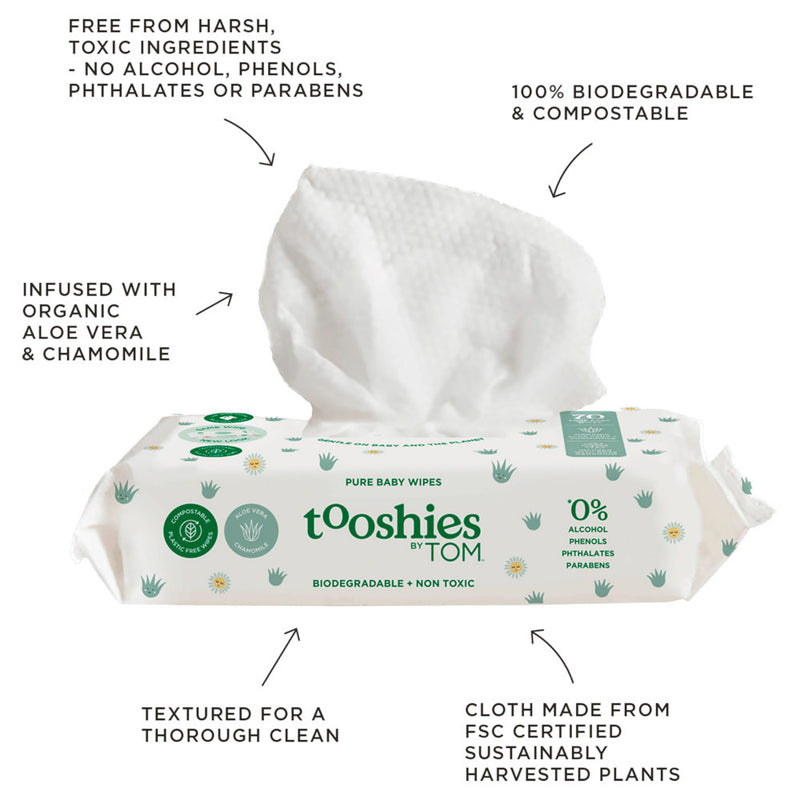 Tooshies Eco Wipes Aloe Vera & Chamomile 280pk