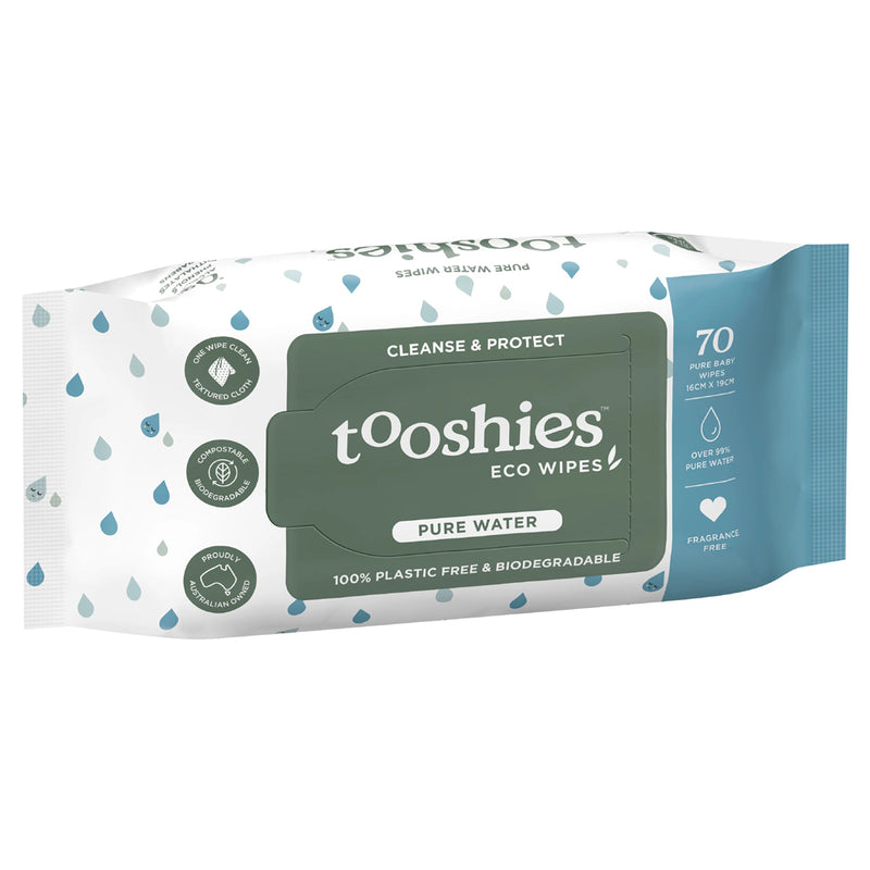 Tooshies Eco Pure Water Baby Wipes 70pk