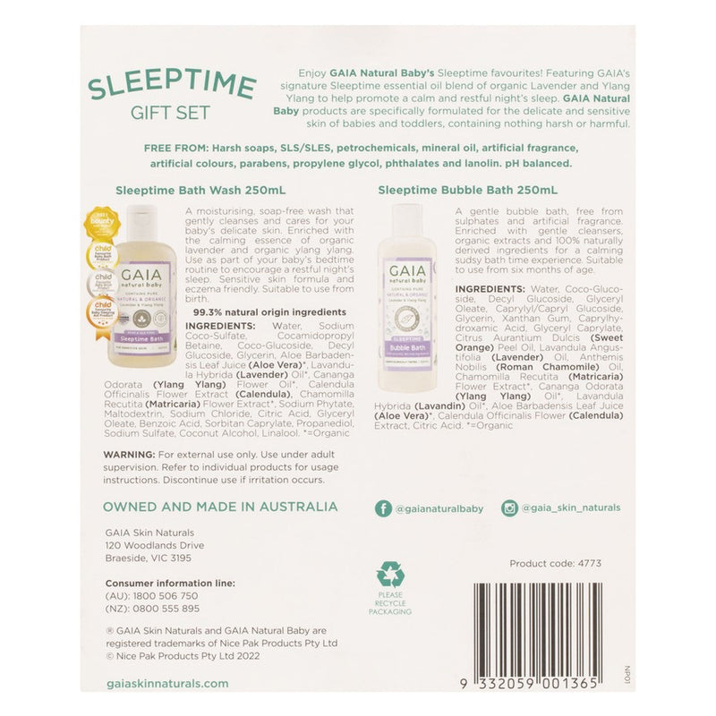 Gaia Natural Baby Sleeptime Gift Set