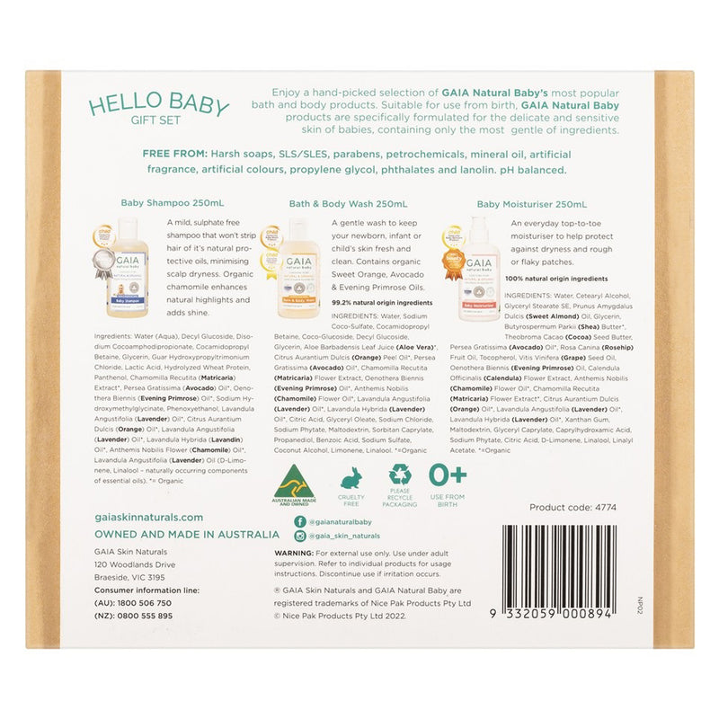 Gaia Natural Baby Hello Baby Gift Set