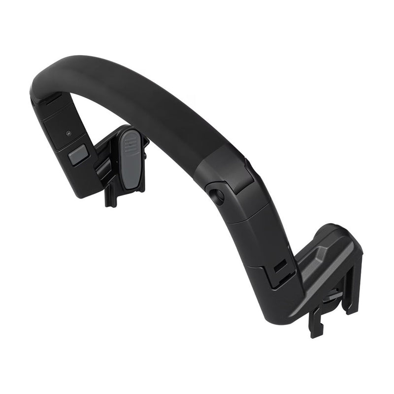 The Thule Urban Glide 3 Bumper Bar by Thule is a curved black plastic bar with attachment clips and a central release button, designed for secure installation on your stroller. Ideal accessory for the Thule Urban Glide collection.