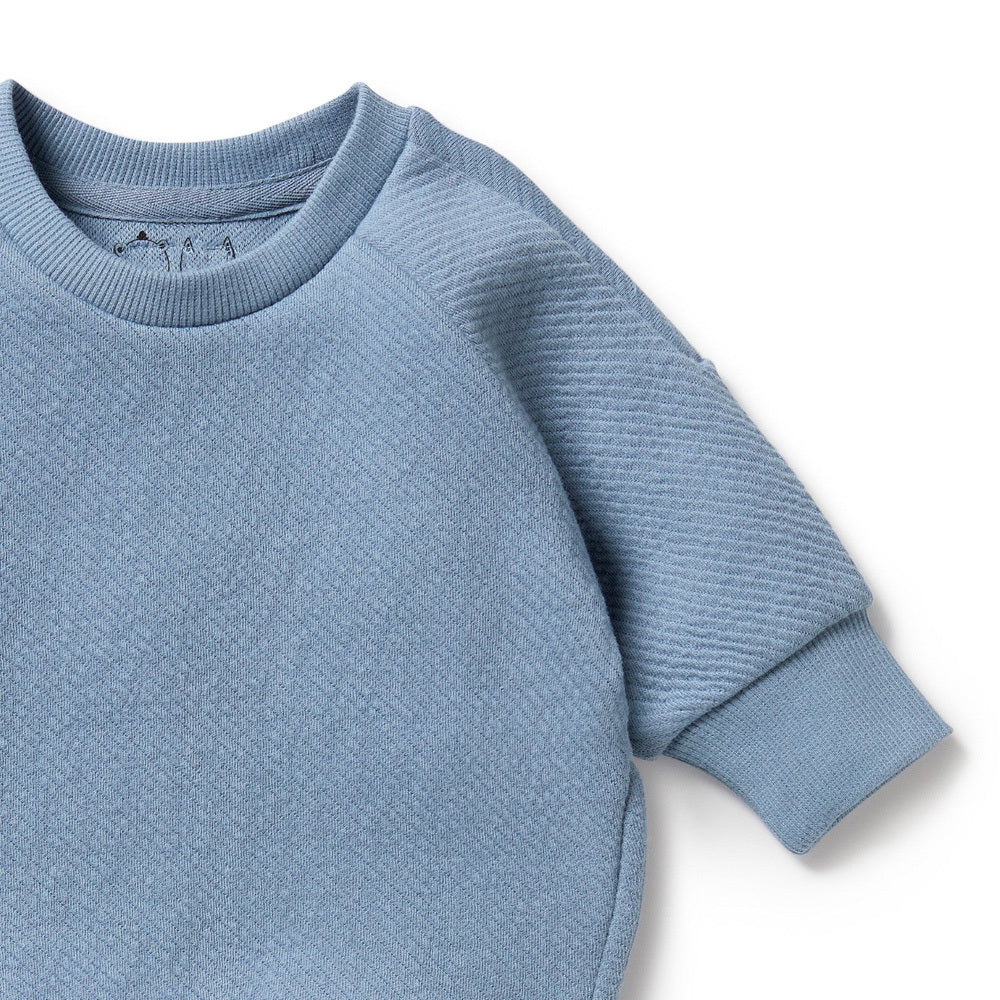 Wilson & Frenchy Storm Blue Organic Quilted Sweat