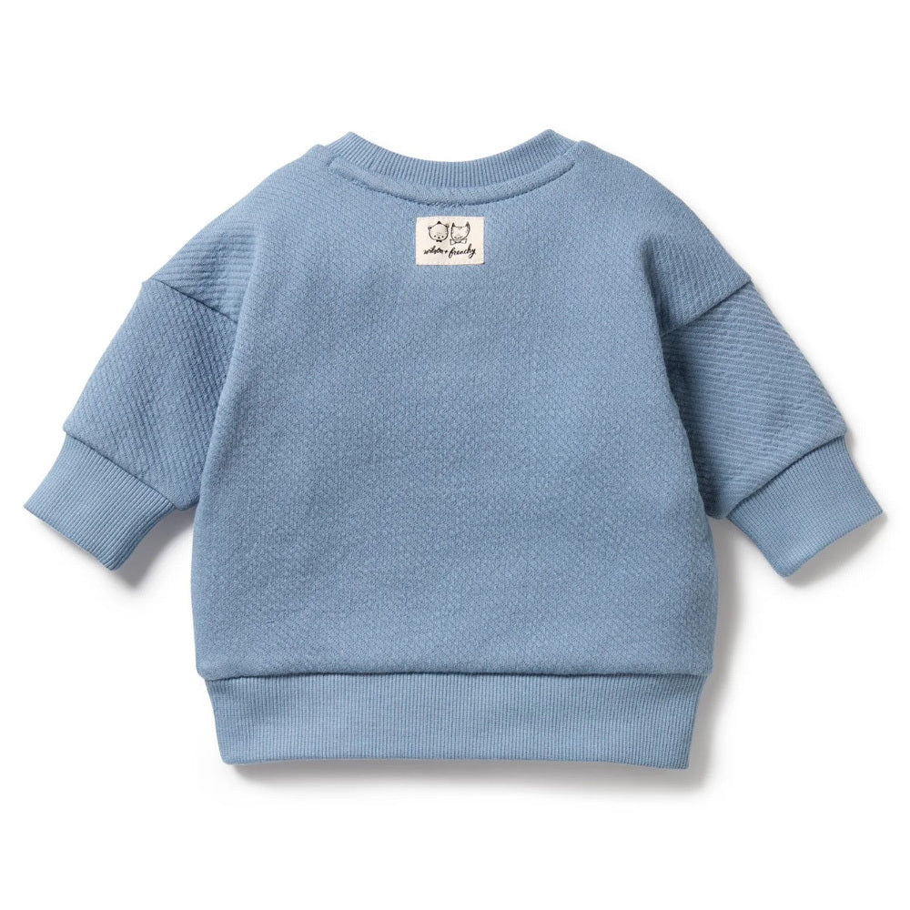 Wilson & Frenchy Storm Blue Organic Quilted Sweat